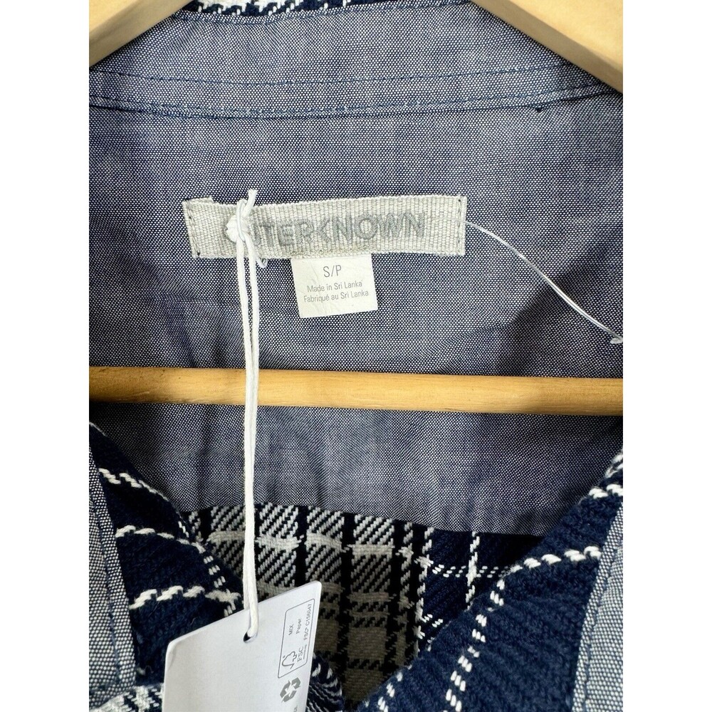 Outerknown Blanket Shirt Plaid Button Up Organic Cotton 1310023W ABB Mens S Blue - Picture 4 of 7